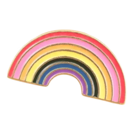 Regenboog Pin – Glanzend Metaal met Roze Tinten