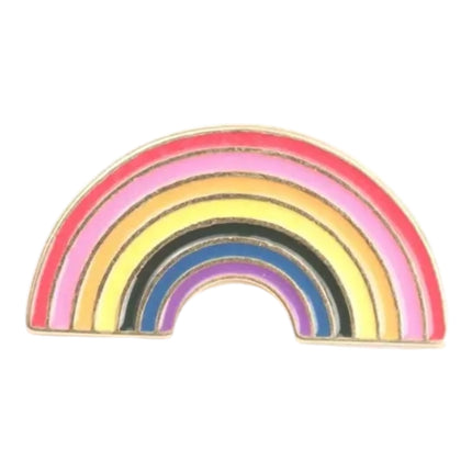 Regenboog Pin – Glanzend Metaal met Roze Tinten