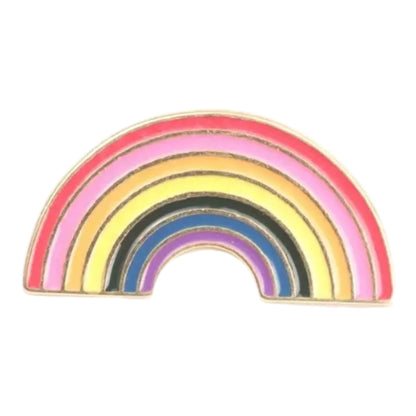 Regenboog Pin – Glanzend Metaal met Roze Tinten
