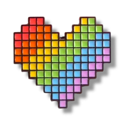 Pixelherz Regenbogen-Pin – LGBTQ+-Metallnadel
