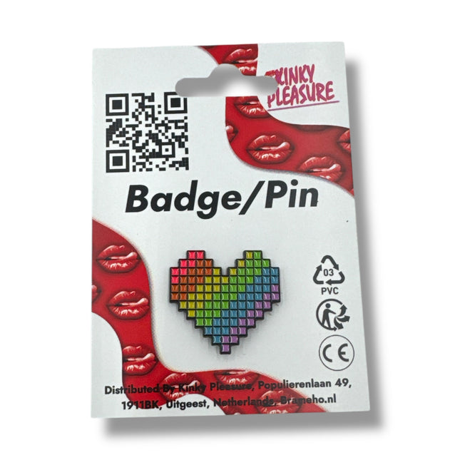 Pixelhart Regenboog Pin – Metalen LGBTQ+ Speldje