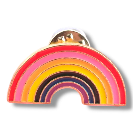 Regenboog Pin – Glanzend Metaal met Roze Tinten