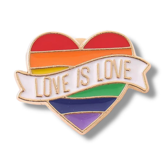 Love is Love Regenboog Pin – Hartvormig Speldje voor Pride