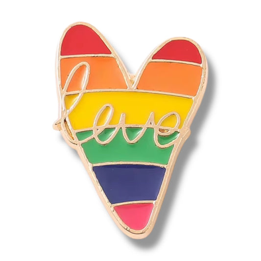 Love Regenboog Pin – Small Hart in V-vorm met Pride Kleuren