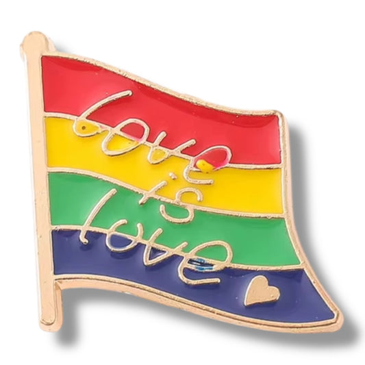 Love is Love Regenboog Vlag Pin – Pride Speldje met Hartje