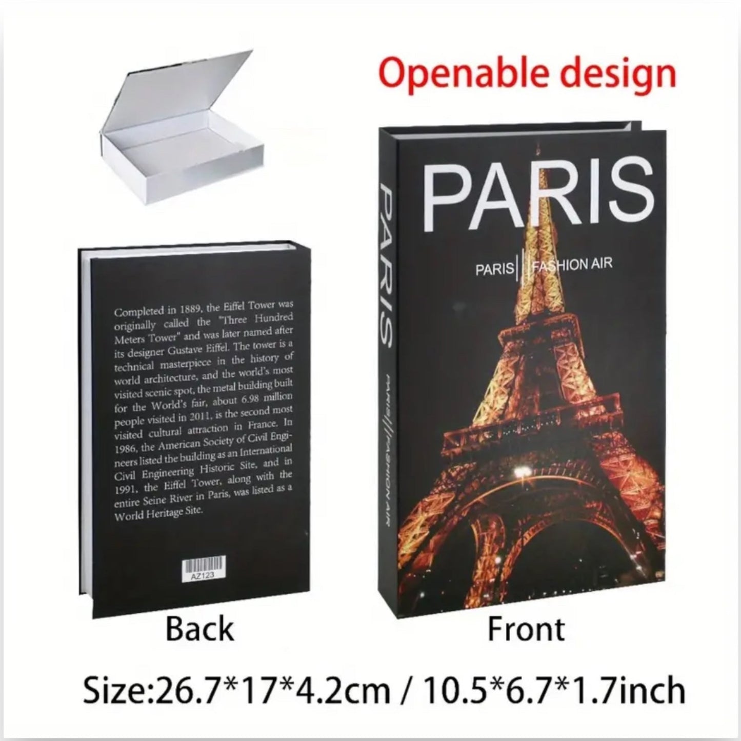 Nep Boek met Opbergruimte Binnenin - 8 Modellen - 26,7x17x4,2 cm