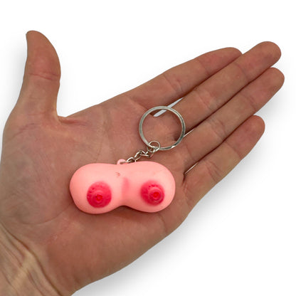 Borsten Sleutelhanger – Roze met Rode Tepels
