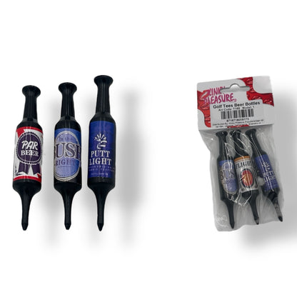 Golf Tees in Bierfles Vorm – Set van 6 Grappige Golfaccessoires