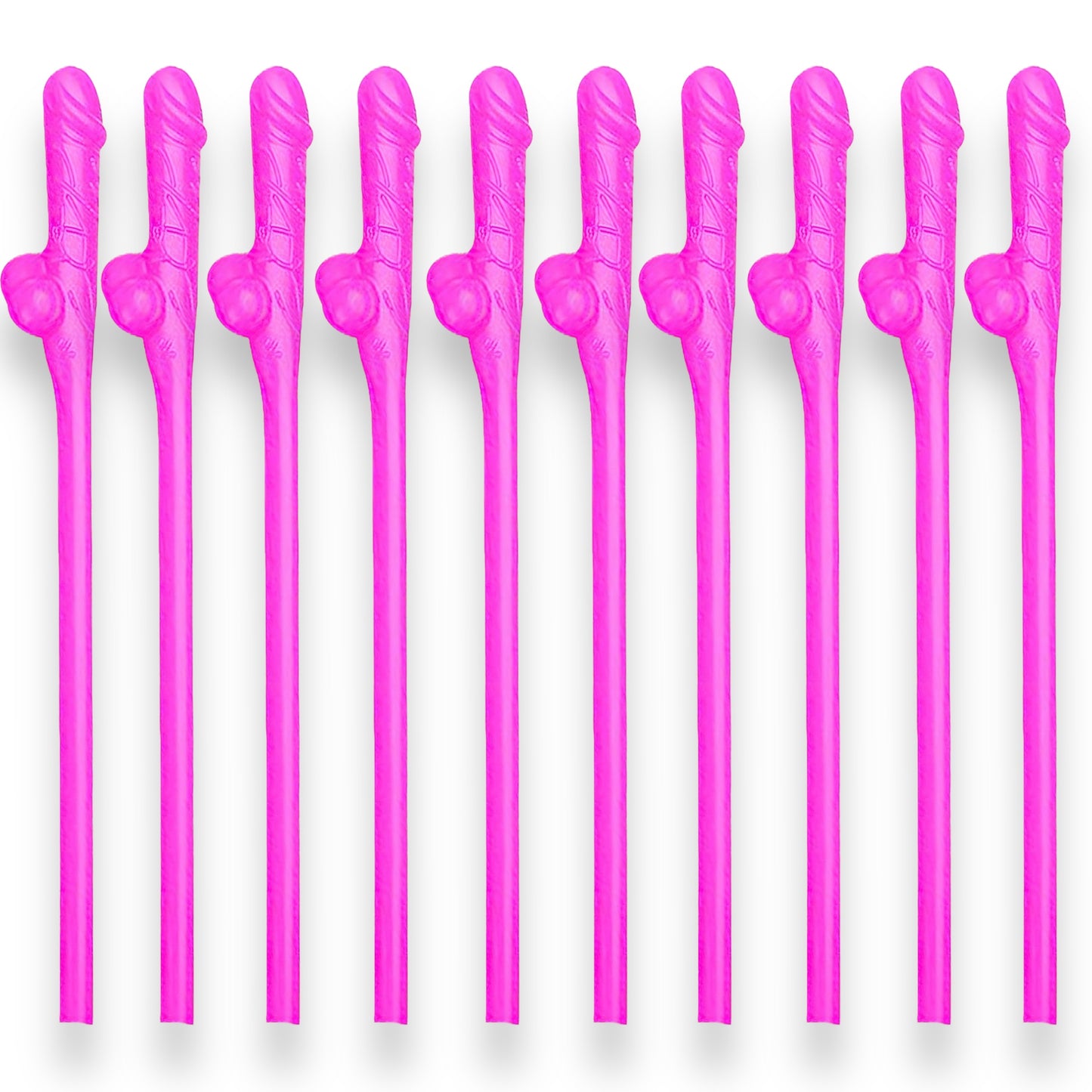 Penis Straws 10 pieces - 7 Colors