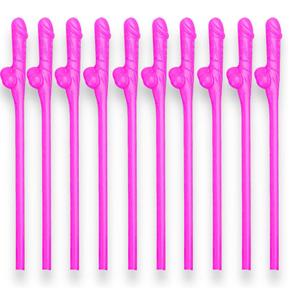 Penis Straws 10 pieces - 7 Colors