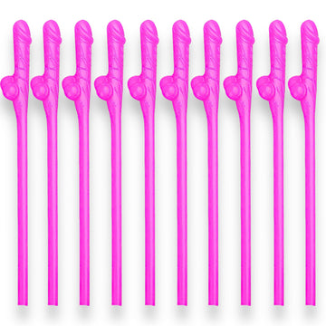 Penisstrohhalme Rosa – 10er-Set