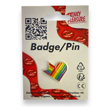 Pride Pin Kat & Hart – Regenboogkleuren