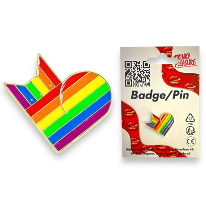 Pride Pin Kat & Hart – Regenboogkleuren