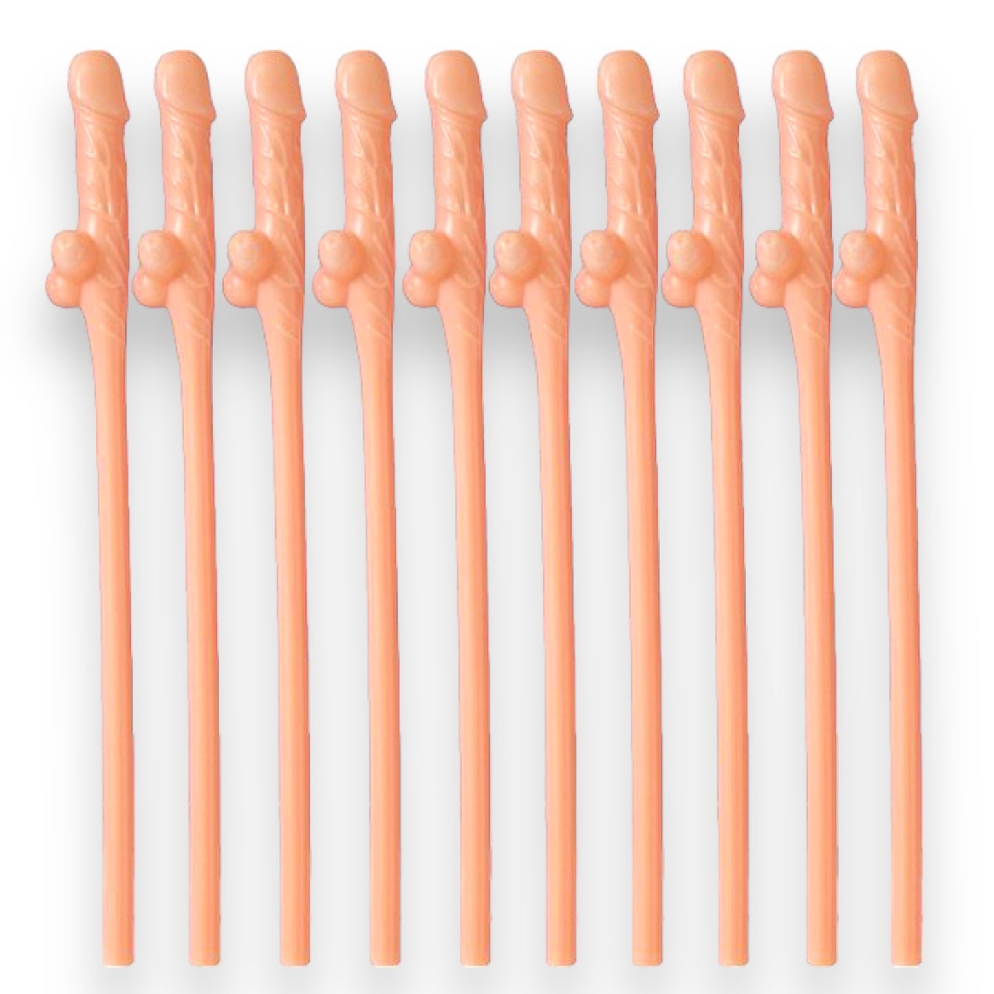 Penis Straws 10 pieces - 7 Colors