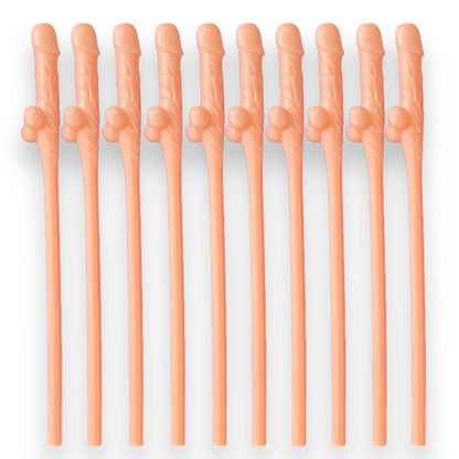 Penis Straws 10 pieces - 7 Colors