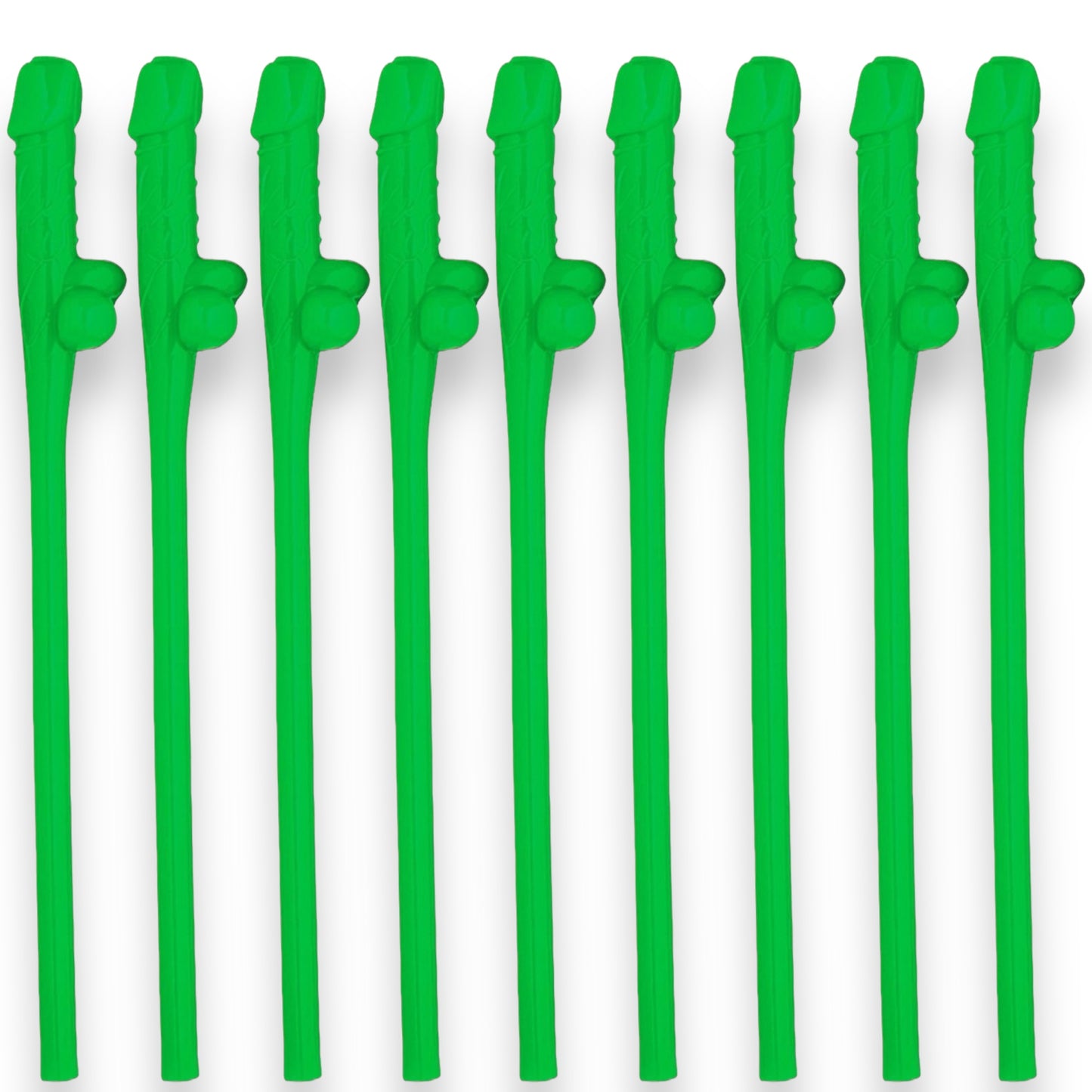 Penis Straws 10 pieces - 7 Colors