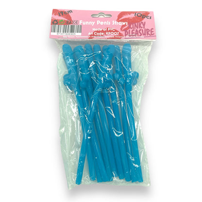 Penis Straws 10 pieces - 7 Colors