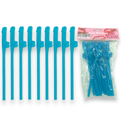 Penis Straws 10 pieces - 7 Colors