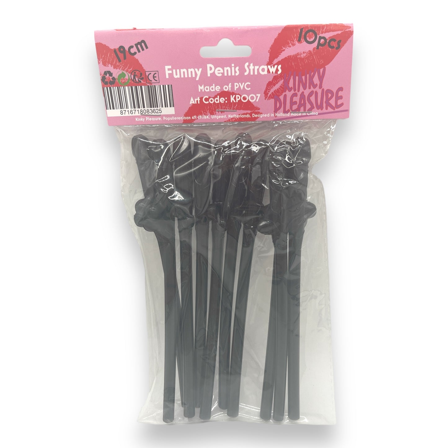 Penis Straws 10 pieces - 7 Colors
