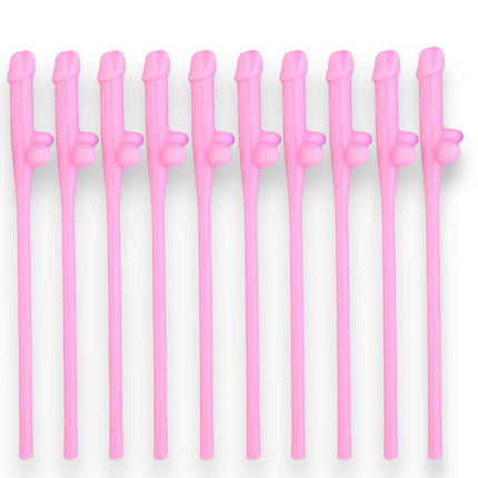 Penis Rietjes - 10 Stuks - Buigbare en Kleurrijke Rietjes voor Elk Feest
