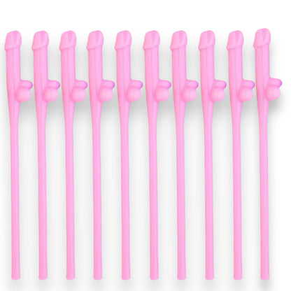 Penis Straws 10 pieces - 7 Colors