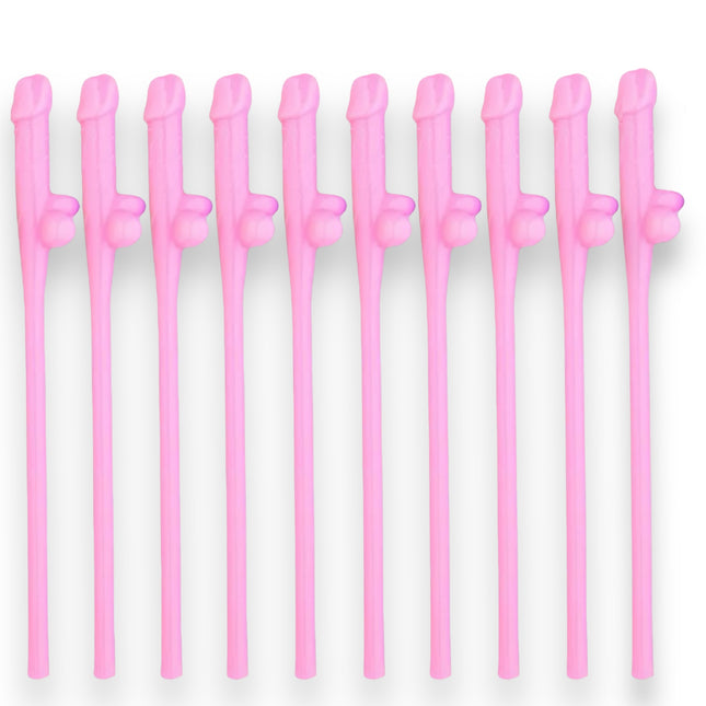 Penis Rietjes - 10 Stuks - Buigbare en Kleurrijke Rietjes voor Elk Feest