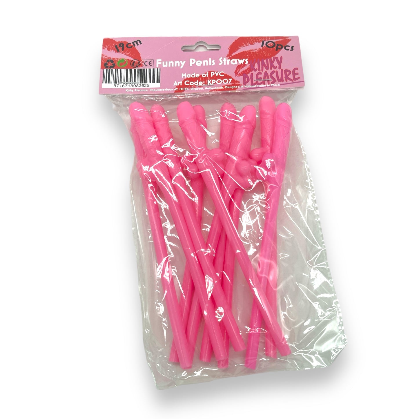 Penis Straws 10 pieces - 7 Colors