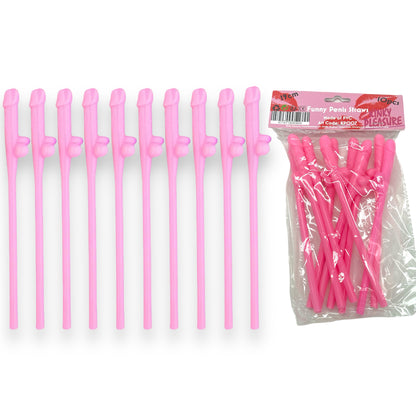 Penis Straws 10 pieces - 7 Colors