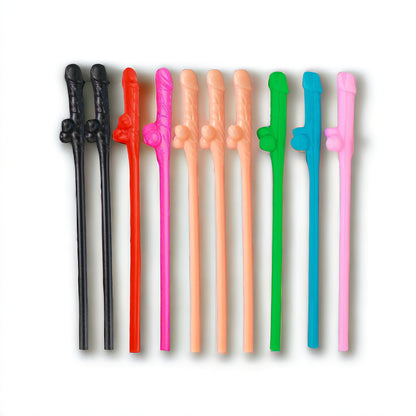 Penis Straws 10 pieces - 7 Colors