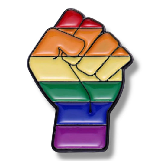 Regenboog Vuist Pin – LGBTQ+ Pride Symbool Speldje