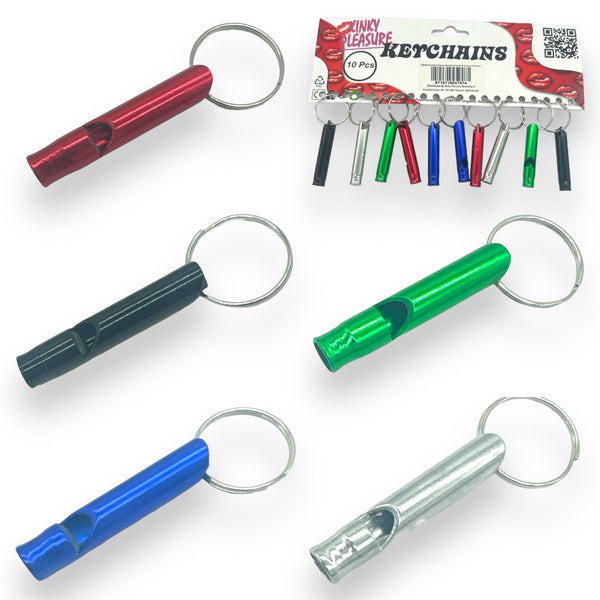 Sleutelhanger Mini Fluitje van Metaal - 5 Kleuren