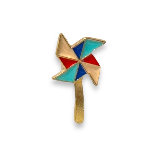 Pin – Gekleurd Pinwiel (Rood, Blauw & Turquoise)