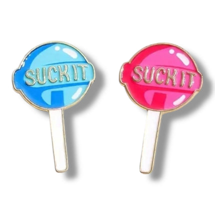 Metalen pins “Suck It” – Set van 2 lolly pins