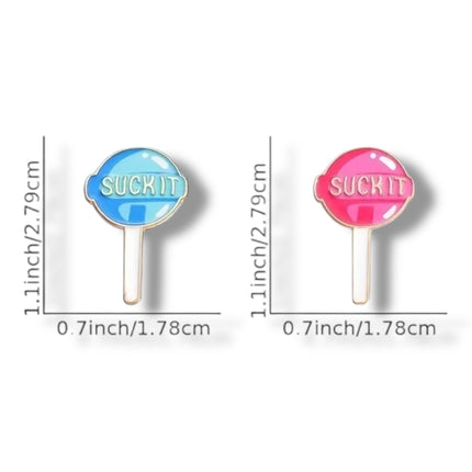 Metalen pins “Suck It” – Set van 2 lolly pins