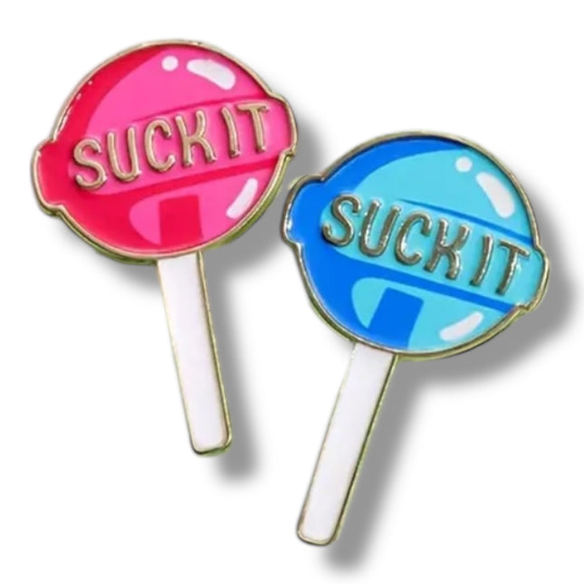Metalen pins “Suck It” – Set van 2 lolly pins