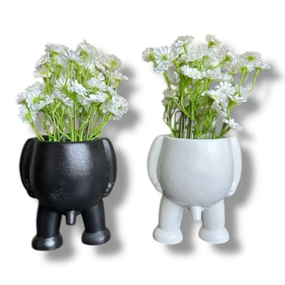 Pissende Bloempot – Grappige Plantenpot in Zwart & Wit