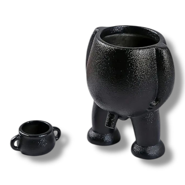 Pissende Bloempot – Grappige Plantenpot in Zwart & Wit