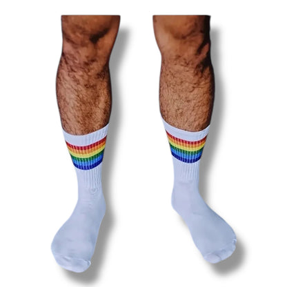 Pride Regenboog Sokken – Wit & Zwart