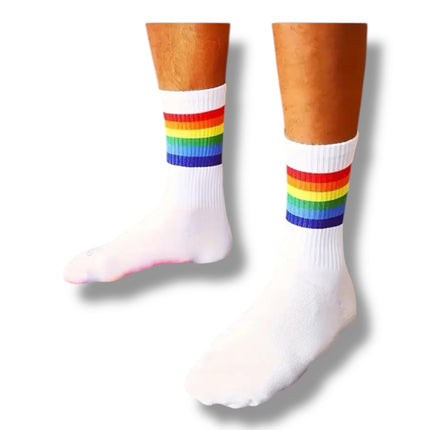 Pride Regenboog Sokken – Wit & Zwart