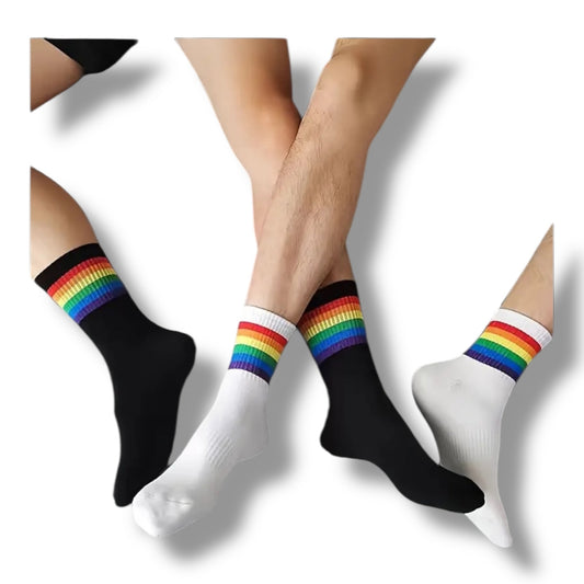 Pride Regenboog Sokken – Wit & Zwart