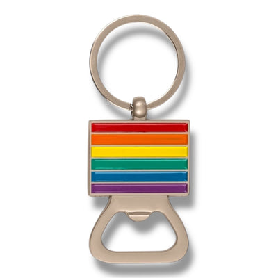 Sleutelhanger Regenboogvlag met Flesopener van Metaal
