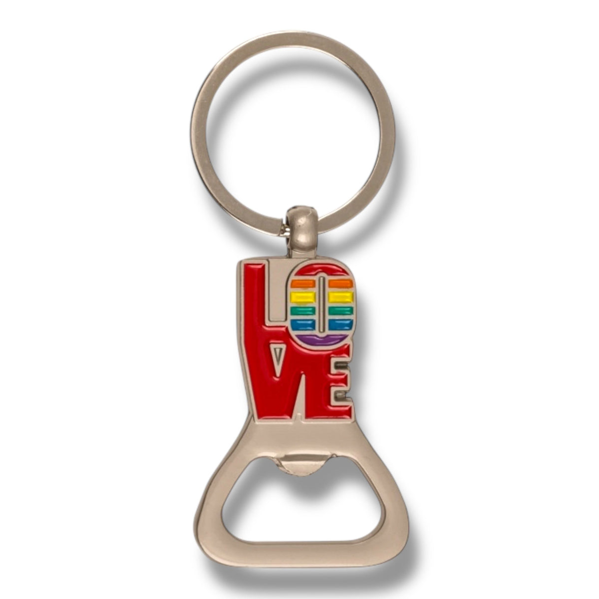 Schlüsselanhänger LOVE Regenbogen mit Flaschenöffner