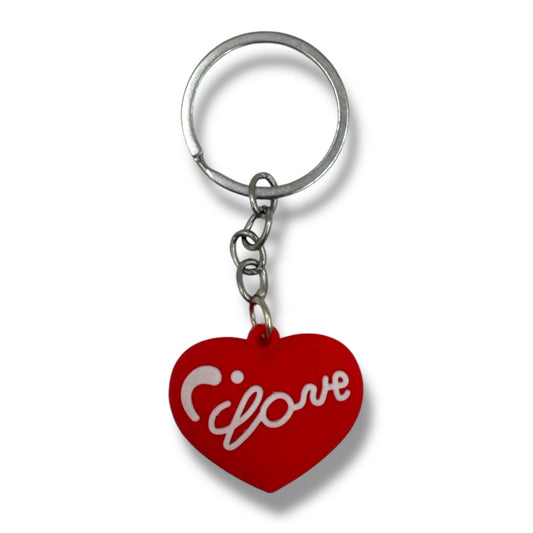 Sleutelhanger Rood Hart met "I Love You" Tekst – Romantisch Cadeautje Valentijn