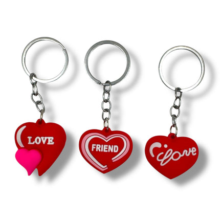Sleutelhanger Dubbel Hart Rood Roze met "LOVE" – Romantisch Cadeau Valentijn