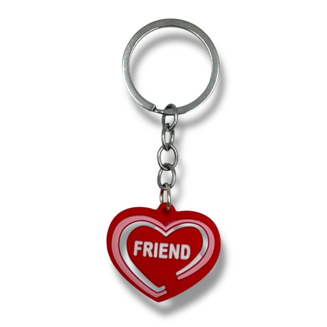 Sleutelhanger Hart Rood met "Friend" – Vriendschap Cadeau Sleutelring