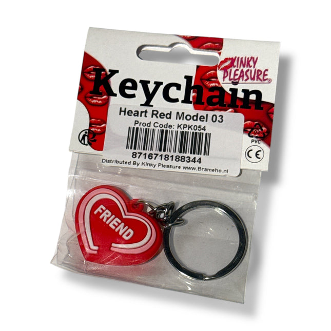 Sleutelhanger Hart Rood met "Friend" – Vriendschap Cadeau Sleutelring