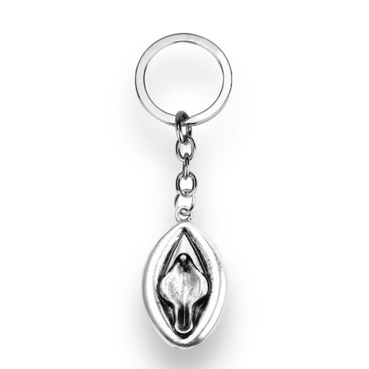 Zilveren Sleutelhanger Vulva – Erotische Sleutelhanger Metaal – Vagina Sleutelaccessoire