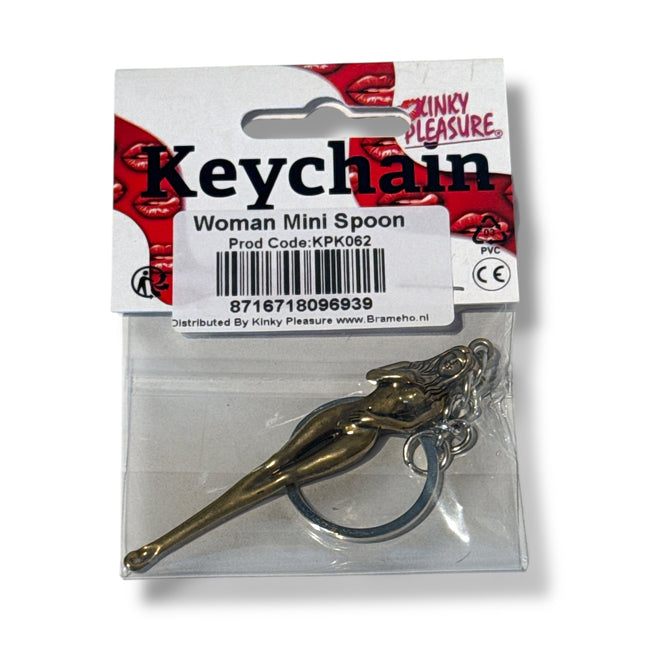 Sleutelhanger in de Vorm van Naakte Vrouw – Bronskleurig Metaal