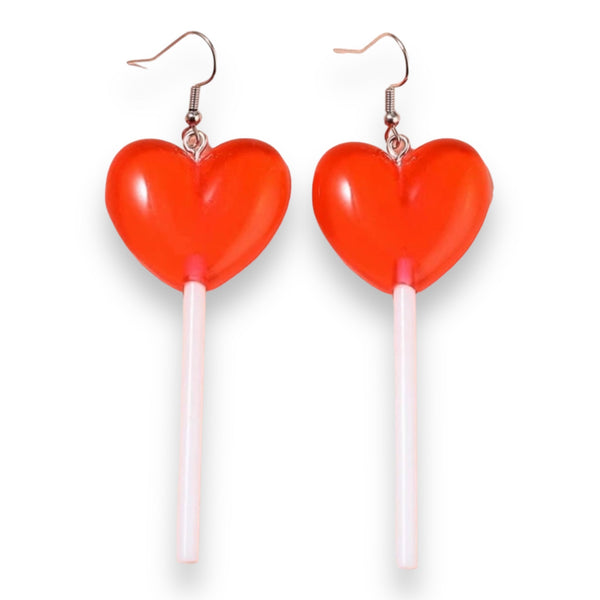 Oorbellen Lolly Hartje - PVC