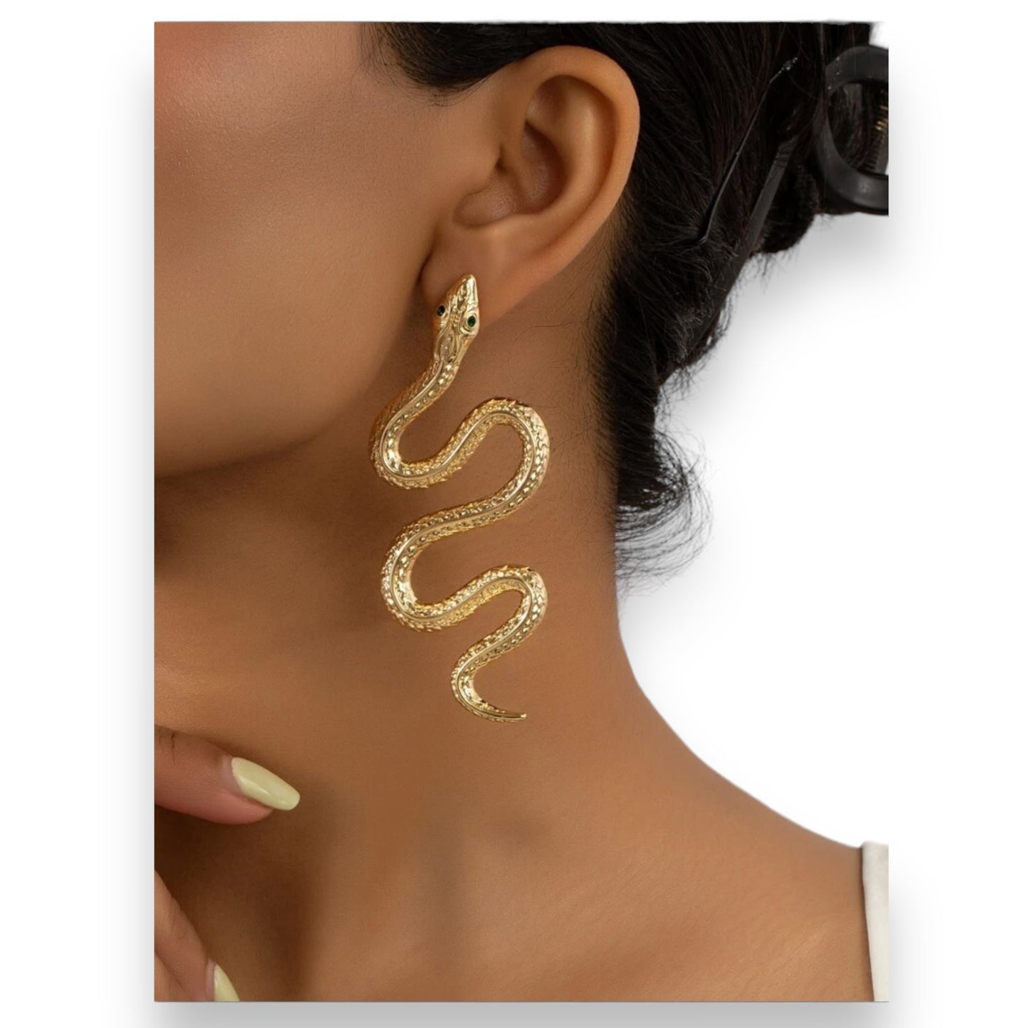 Gouden Slang Oorbellen - 8.4 cm